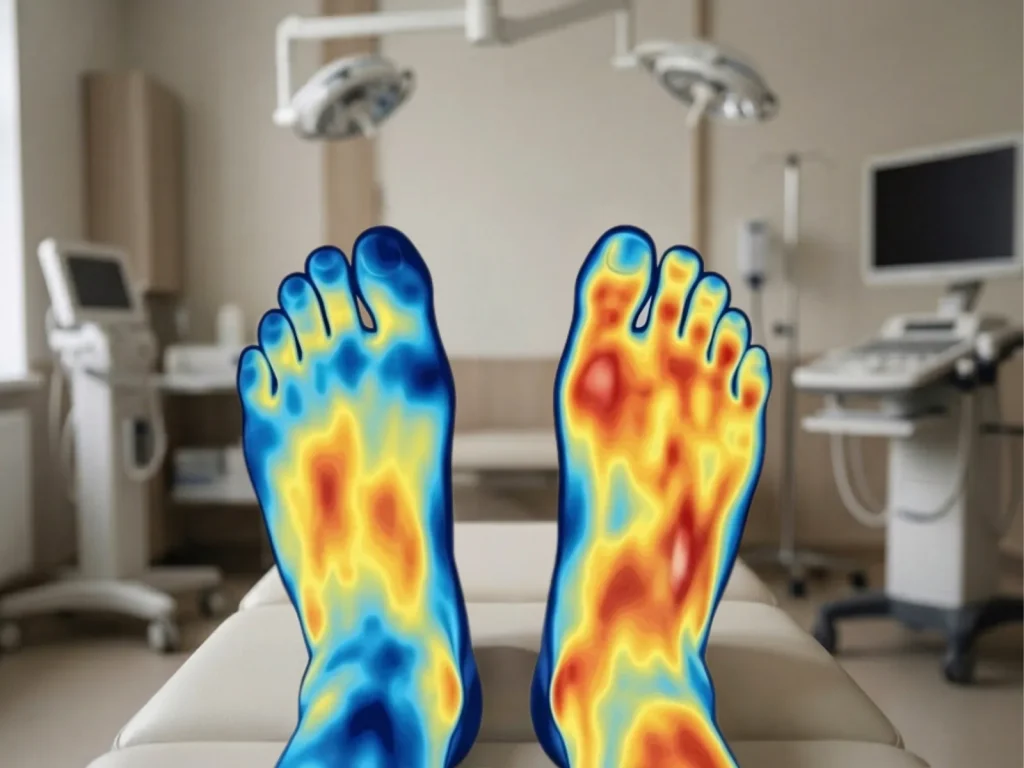Thermal image of both feet